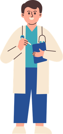 Doctor Taking Notes  Illustration