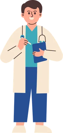 Doctor Taking Notes  Illustration