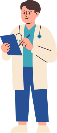 Doctor Taking Notes  Illustration