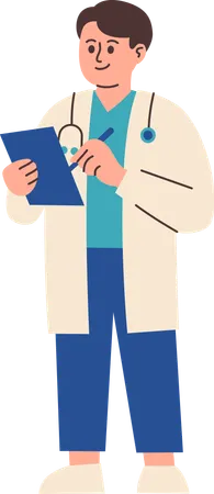 Doctor Taking Notes  Illustration