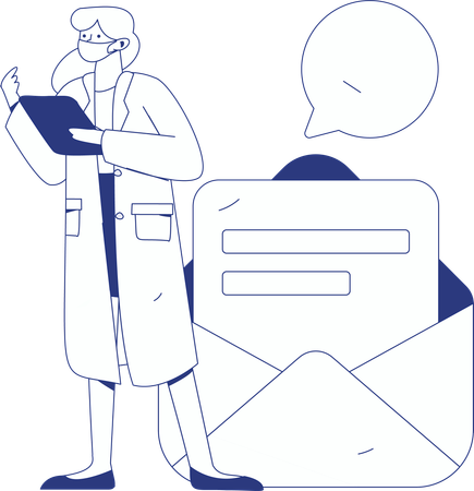 Doctor taking physical Health Exam  Illustration