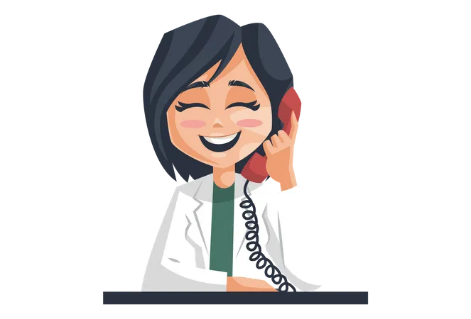 Doctor talking in the telephone Illustration