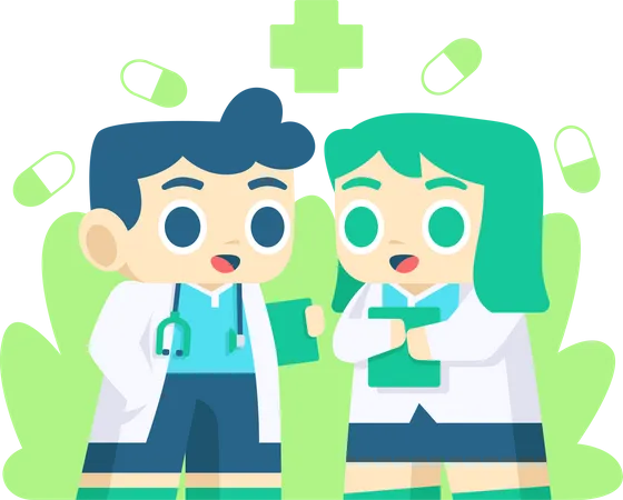 Doctor talking with nurse  Illustration