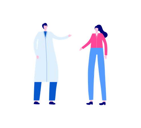 Doctor talking with patient  イラスト