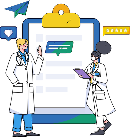 Doctor team doing medical discussion  Illustration