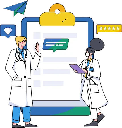 Doctor team doing medical discussion  Illustration