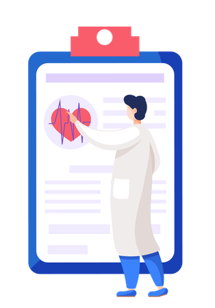 Doctor telling about family health insurance  Illustration