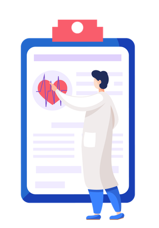Doctor telling about family health insurance  Illustration