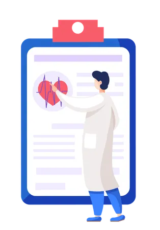 Doctor telling about family health insurance  Illustration