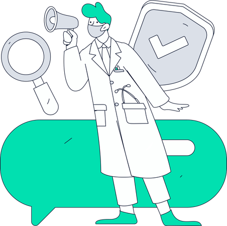 Doctor telling about medical Coverage Policy  Illustration