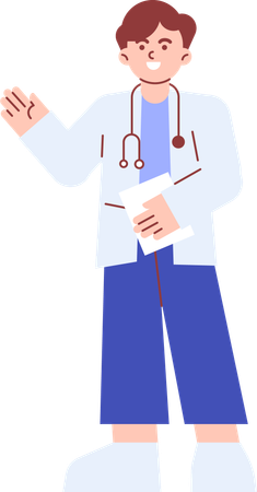 Doctor telling about medical prescription  Illustration