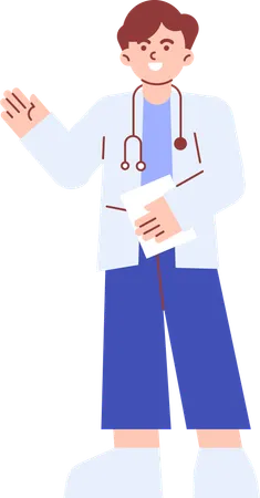 Doctor telling about medical prescription  Illustration