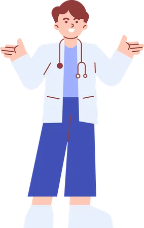 Doctor telling about medical prescription  Illustration