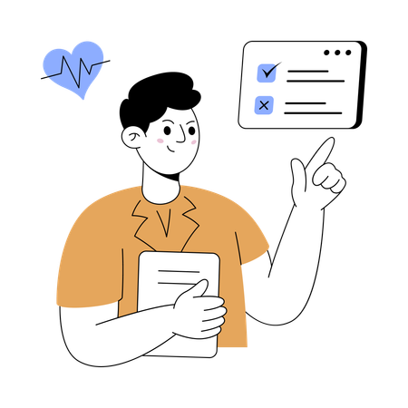 Doctor telling about medical report  Illustration
