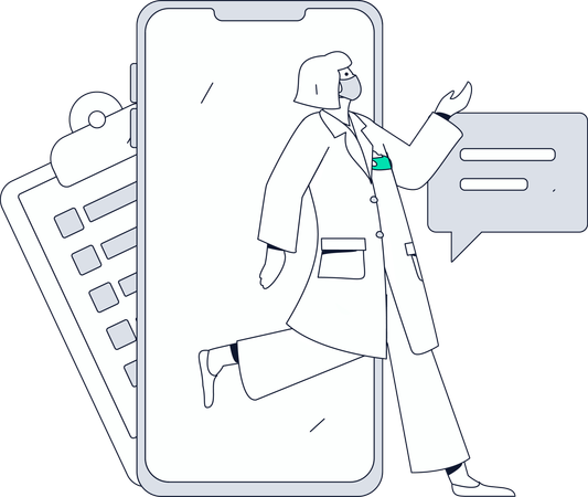 Doctor telling about medication  Illustration