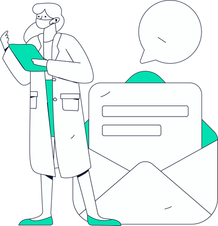 Doctor telling about prescription meds  Illustration