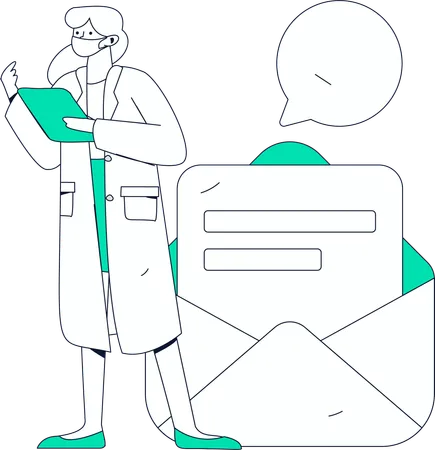 Doctor telling about prescription meds  Illustration