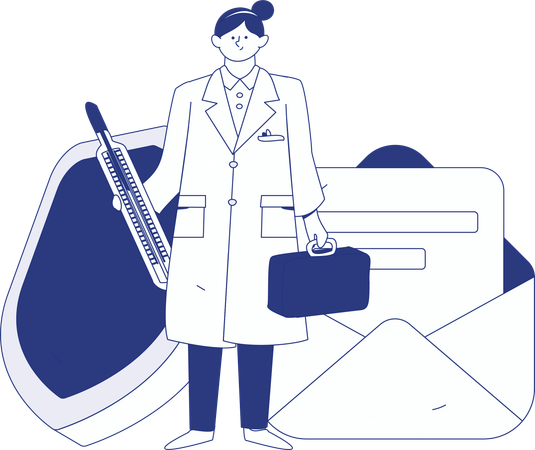 Doctor telling about prescription meds  Illustration
