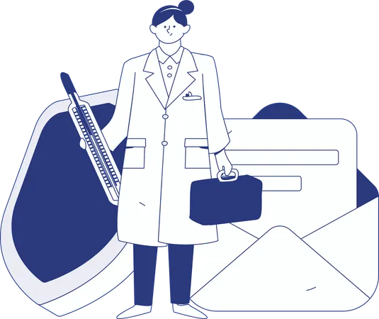 Doctor telling about prescription meds  Illustration