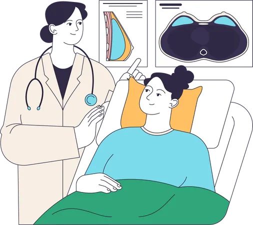 Doctor telling report to patient  Illustration
