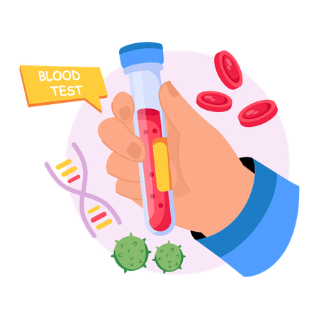 Doctor testing Blood in Test Tube  Illustration