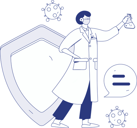 Doctor tests chemicals in laboratory  Illustration