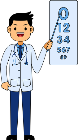 Doctor taking eye test  Illustration