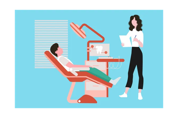 Doctor treating patient  Illustration