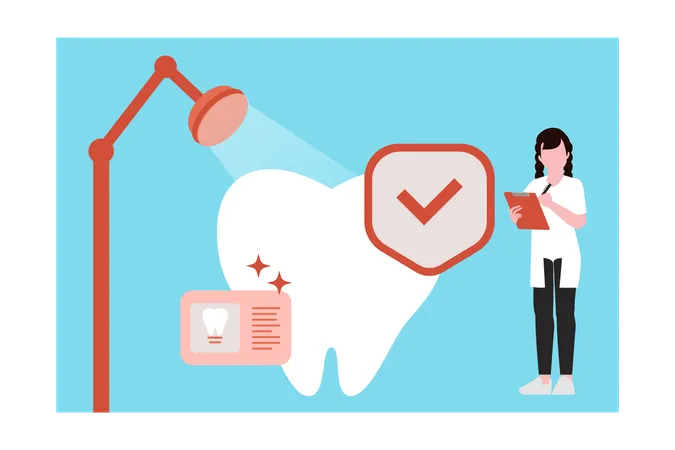 Doctor treating teeth  Illustration