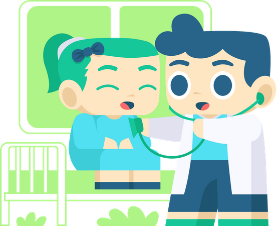 Doctor use stethoscope for patient  Illustration
