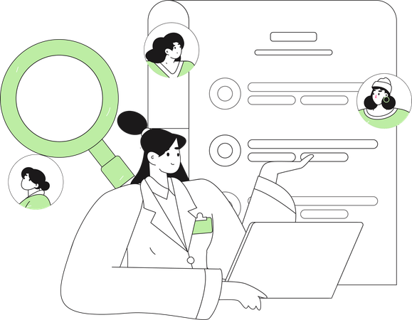 Doctor uses scanner to receive payments from patient  Illustration