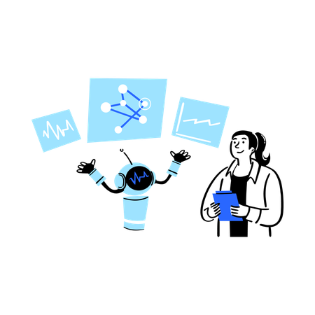 Doctor using ai assistant  Illustration