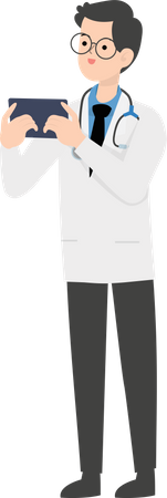 Doctor using mobile  Illustration