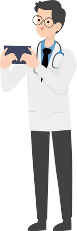 Doctor using mobile  Illustration