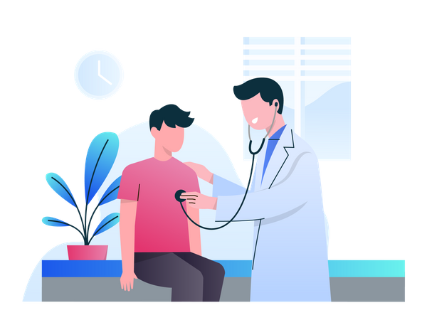 Doctor using stethoscope  Illustration