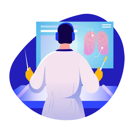 Doctor using vr technology  Illustration