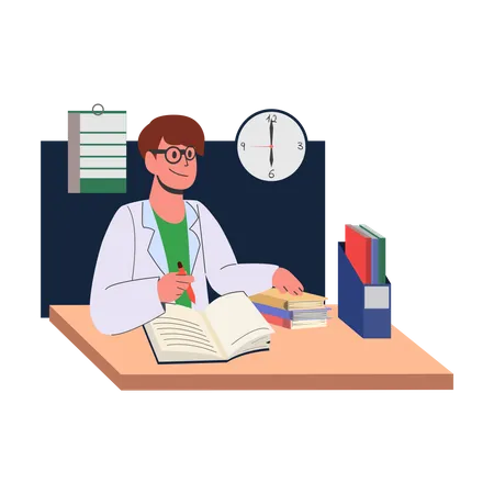 Doctor verifying patient medical history  Illustration