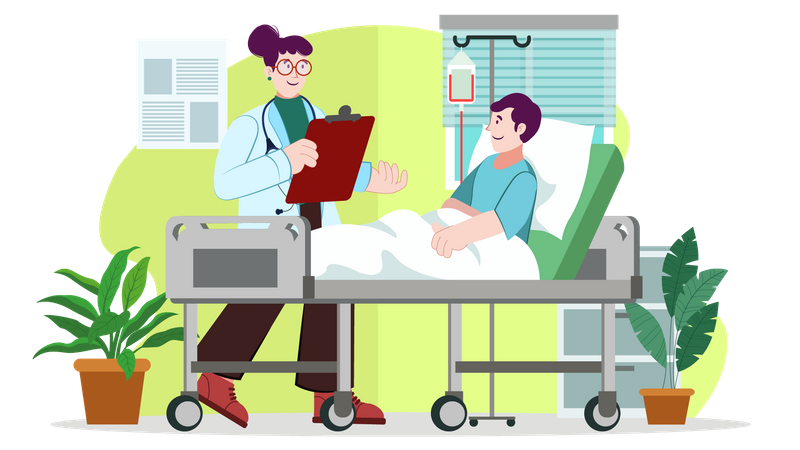 Doctor visiting Patient  Illustration