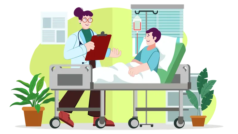Doctor visiting Patient  Illustration