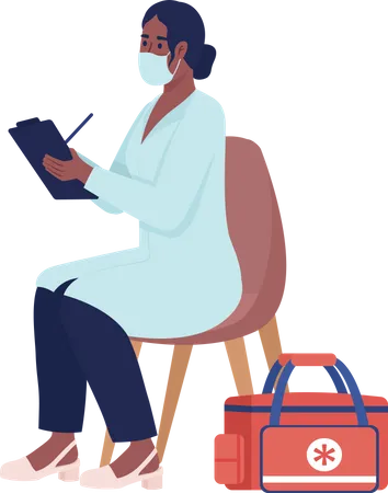 Doctor visiting patient at home  Illustration