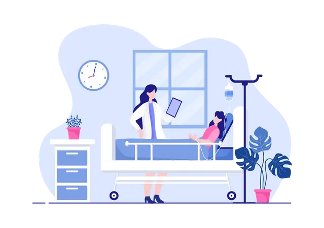 Doctor visiting patient  Illustration