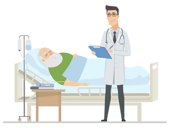 Doctor visiting patient  Illustration