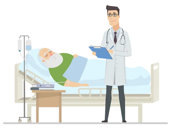 Doctor visiting patient  Illustration