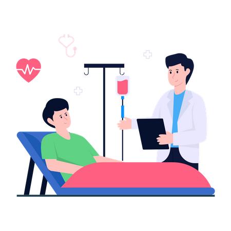 Doctor visiting Patient  Illustration