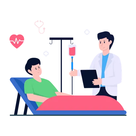 Doctor visiting Patient  Illustration