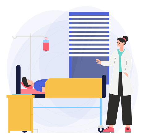 Doctor Visiting patient  Illustration