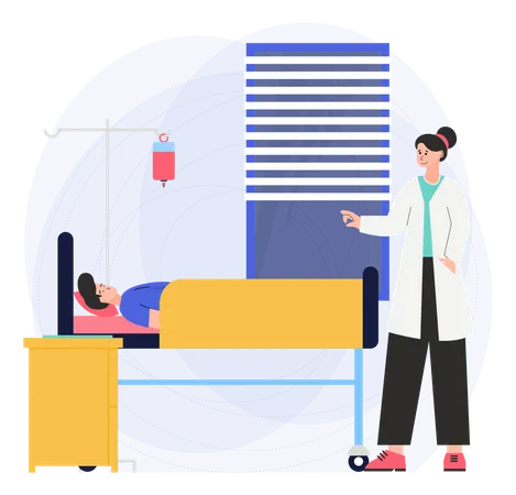 Doctor Visiting patient  Illustration