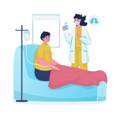 Doctor visiting patient  Illustration