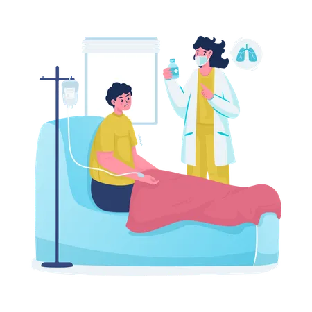 Doctor visiting patient  Illustration