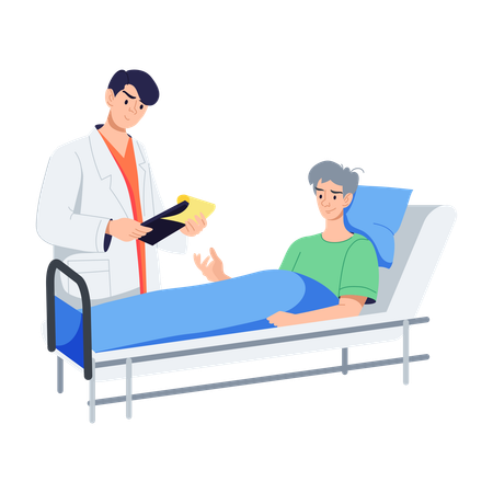 Doctor Visits Patient For Checkup  Illustration